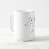 Hand Drawn Greyhound Line Art - Minimalist Design コーヒーマグカップ (正面左)