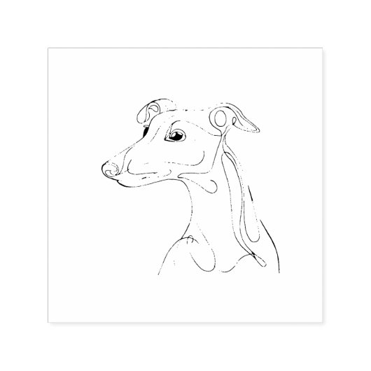 Hand Drawn Greyhound Line Art - Minimalist Design セルフインキングスタンプ (デザイン)