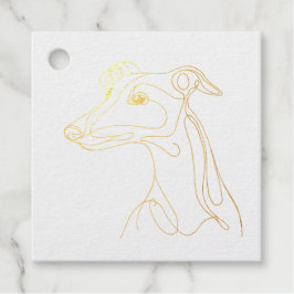 Hand Drawn Greyhound Line Art - Minimalist Design フェイバータグ