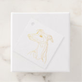 Hand Drawn Greyhound Line Art - Minimalist Design フェイバータグ (箱)