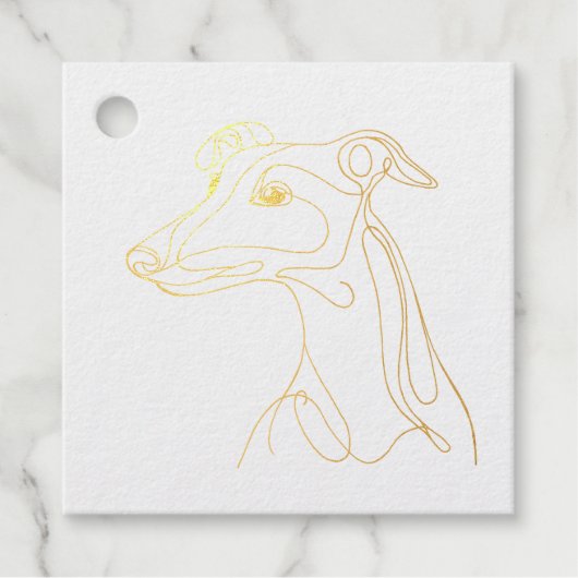 Hand Drawn Greyhound Line Art - Minimalist Design フェイバータグ (正面)