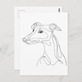 Hand Drawn Greyhound Line Art - Minimalist Design ポストカード (正面/裏面)