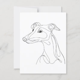 Hand Drawn Greyhound Line Art - Minimalist Design ポストカード