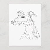 Hand Drawn Greyhound Line Art - Minimalist Design ポストカード (正面)