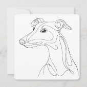 Hand Drawn Greyhound Line Art - Minimalist Design 招待状 (正面)