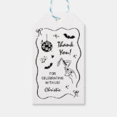 Hand Drawn Halloween Adult Birthday Party ギフトタグ (正面)