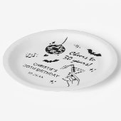 Hand Drawn Halloween Adult Birthday Party ペーパープレート (アングル)