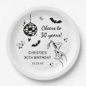 Hand Drawn Halloween Adult Birthday Party ペーパープレート (正面)