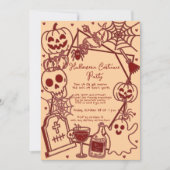 Hand Drawn Halloween Costume Birthday Party  招待状 (正面)