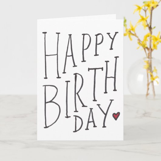 Hand Drawn Happy Birthday Folded カード (黄色い花)