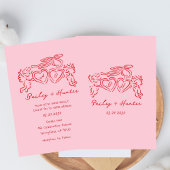 hand drawn heart couple Whimsical Wedding 招待状
