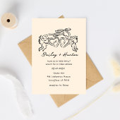 hand drawn heart couple Whimsical Wedding 招待状