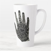 Hand Drawn Heart Hands Beer Stein カフェラテマグ (右)