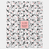 Hand Drawn Hearts Romantic Wedding Love Gift Art  フリースブランケット (正面)