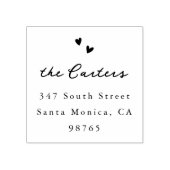 Hand Drawn Hearts Whimsical Script Name & Address ラバースタンプ (インプリント)