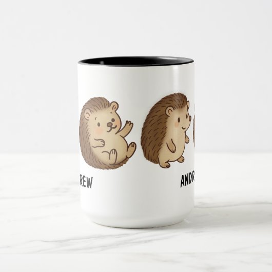 Hand Drawn Hedgehog Custom Cute マグカップ (中央)