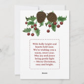 Hand Drawn Holly & Pinecones Christmas Card シーズンカード (裏面)