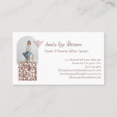 Hand Drawn Honey Bee Floral Botanical Farm Photo 名刺 (裏面)