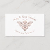 Hand Drawn Honey Bee Floral Botanical Farm Photo 名刺 (正面)