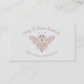 Hand Drawn Honey Bee Floral Botanical Wellness  名刺 (正面)