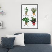 Hand Drawn House Plants Wall Art ポスター