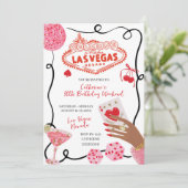 Hand Drawn Illustration Las Vegas Birthday Weekend 招待状 (スタンド正面)