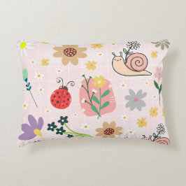 Hand drawn illustrations for kids Botanical pink アクセントクッション