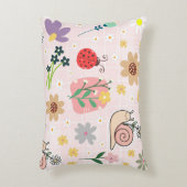 Hand drawn illustrations for kids Botanical pink アクセントクッション (正面(垂直))