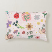 Hand drawn illustrations for kids Botanical pink アクセントクッション (裏面)