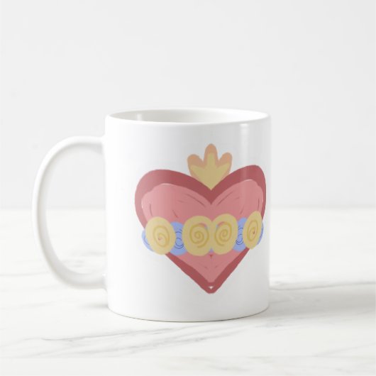 Hand-drawn Immaculate Heart of Mary Mug コーヒーマグカップ (左)