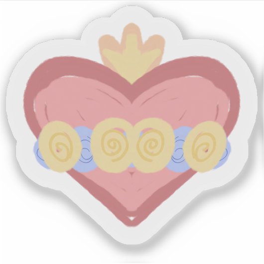 Hand-drawn Immaculate Heart of Mary Sticker シール (正面)