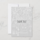 Hand-Drawn Intricate Cats Thank You Card サンキューカード (裏面)