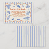 Hand Drawn Italian Baby Shower Book Request エンクロージャーカード (正面/裏面)