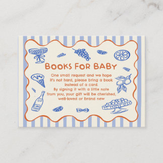 Hand Drawn Italian Baby Shower Book Request エンクロージャーカード