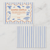 Hand Drawn Italian Baby Shower Diaper Raffle エンクロージャーカード (正面/裏面)