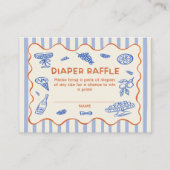 Hand Drawn Italian Baby Shower Diaper Raffle エンクロージャーカード (正面)