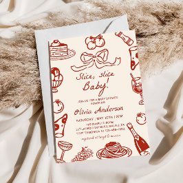 Hand Drawn Italian Pizza Slice slice Baby Shower 招待状