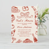 Hand Drawn Italian That's Amore Bridal Shower 招待状 (スタンド正面)