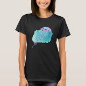 Hand Drawn Jellyfish Deep Ocean Creatures and Rift Tシャツ (正面)