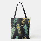 Hand drawn jellyfish texture. Raster hand drawn wa トートバッグ (裏面)