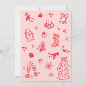 Hand Drawn Jingle and Mingle Christmas Party 招待状 (裏面)