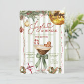Hand Drawn Jingle and Mingle Christmas Party 招待状 (スタンド正面)