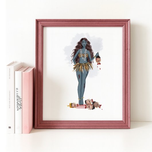 Hand drawn Kali maa, Indian art ポスター