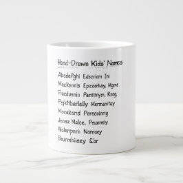 Hand-Drawn Kids' Names Personalized Children's Nur ジャンボコーヒーマグカップ