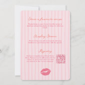 Hand-drawn Kiss The Miss Goodbye Bridal Shower 招待状 (裏面)