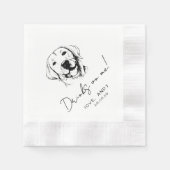 Hand Drawn labrador retrieve Drinks on me Cocktail 縁ありカクテルナプキン (正面)