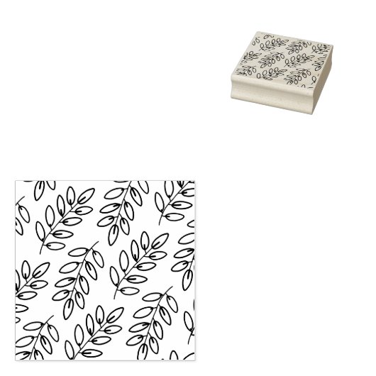Hand Drawn Leaves Pattern ラバースタンプ (押印)
