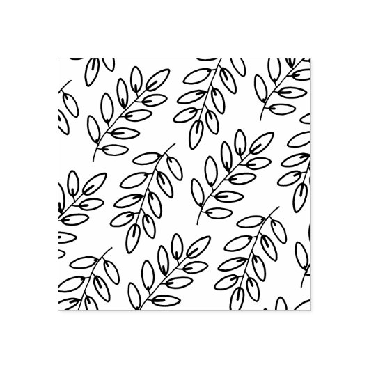 Hand Drawn Leaves Pattern ラバースタンプ (インプリント)