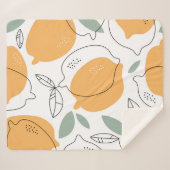 Hand drawn Lemons background. Seamless pattern wit シェルパブランケット (正面(横))