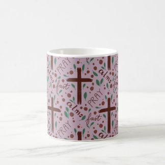 Hand-drawn Lenten Cross and Roses Mug コーヒーマグカップ